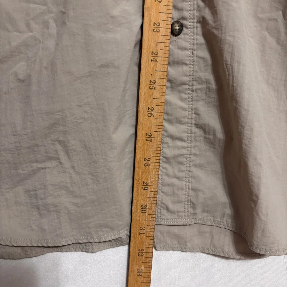 North‎ Face Hiking Shirt Men XL Tan Nylon Roll Tab Utility Gorpcore Fishing